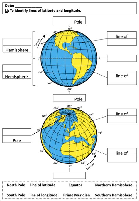 Teaching Longitude And Latitude Worksheets