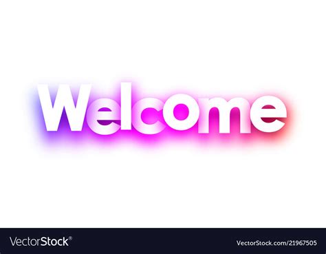 Pink welcome sign on white background Royalty Free Vector