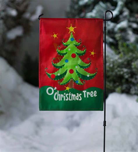 Lighted Musical Holiday Garden Flag with Stand - Snowman | Plow & Hearth