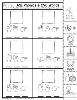 ASL Sign Language Phonics Worksheets by Preschool Mom | TpT