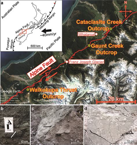 The study area along the Alpine fault, New Zealand. (a) Location map of... | Download Scientific ...