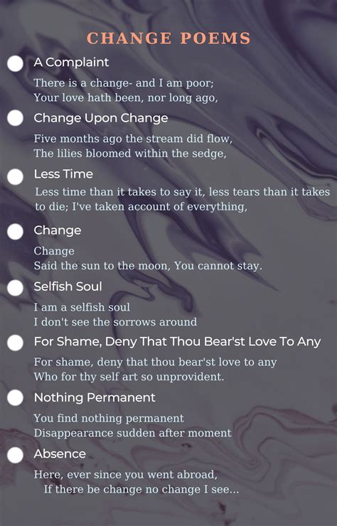 Change Poems - Best Poems For Change