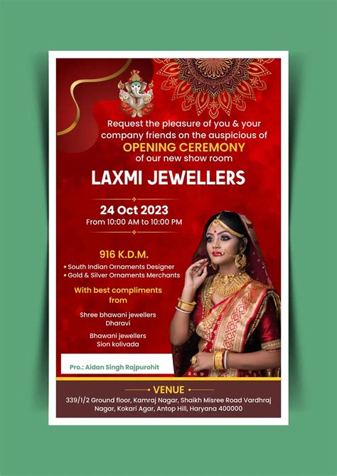 Jewellery shop grand opening invitation card template 071023 - Free Hindi Design