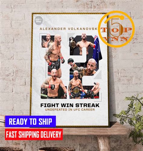 Alexander Volkanovski 12 Fight Win Streak Undefeated Fan Gifts Poster Canvas