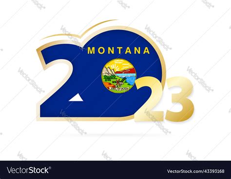 Year 2023 with montana flag pattern Royalty Free Vector