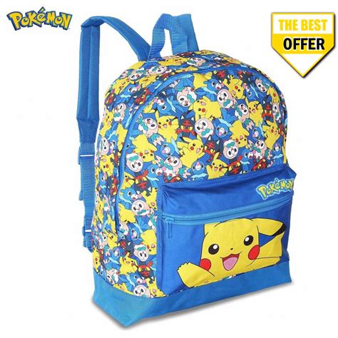 Pokémon Large Backpack with Pikachu, Litten, Rowlet and Popplio for Boys Girls | Pokemon bag ...