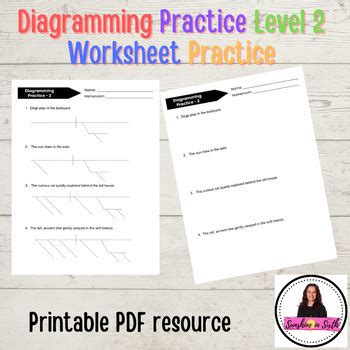 Sentence Diagramming Practice 2 | Basic | Worksheet | Simple Sentences