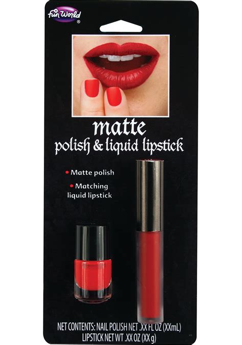 Fun World Red Nail Polish and Matte Liquid Lipstick