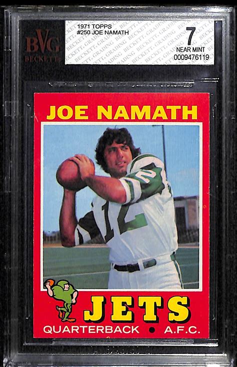 Lot Detail - Lot of 2 - 1971 Topps Football Cards - #250 Joe Namath BVG ...