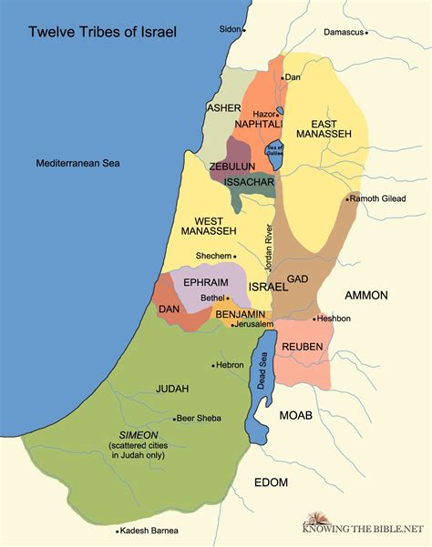 Tribes Of Ancient Israel Map