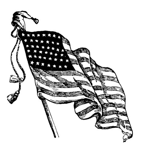 American Flag Black And White Clipart - Uzugara