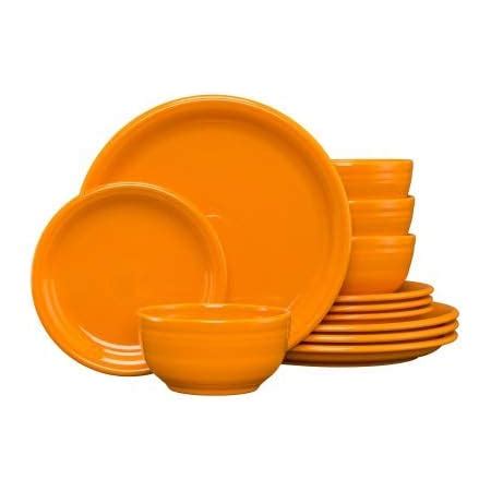 Amazon.com | Fiesta® 12-Piece Bistro Dinnerware Set | Butterscotch ...