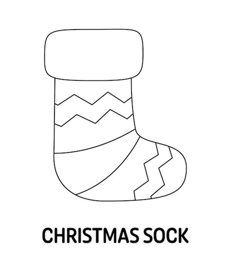 Premium Vector | Coloring page with christmas sock for kids