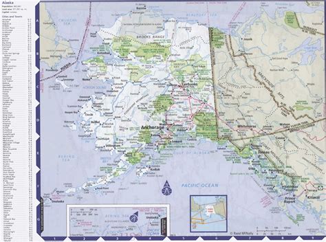 Map of Alaska with cities and towns | Highway map, National park ...