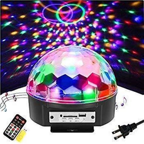 MP3 LED Crystal Magic Ball 6 color Rotating Strobe Disco Stage Christmas LED RGB Ball Light ...