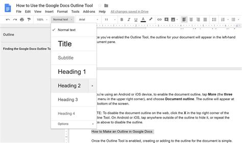 Outline Template Google Docs