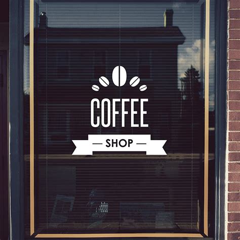 Coffee Shop Cafe Window Sign Vinyl Graphics Sticker Shop Coffee Shop Restaurant | StickerDeen