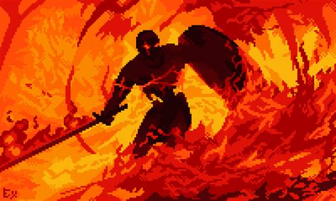 Pixilart - Fire warrior by Eliathx