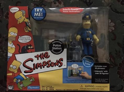 PLAYMATES WORLD OF Springfield The Simpsons Police Station Interactive ...