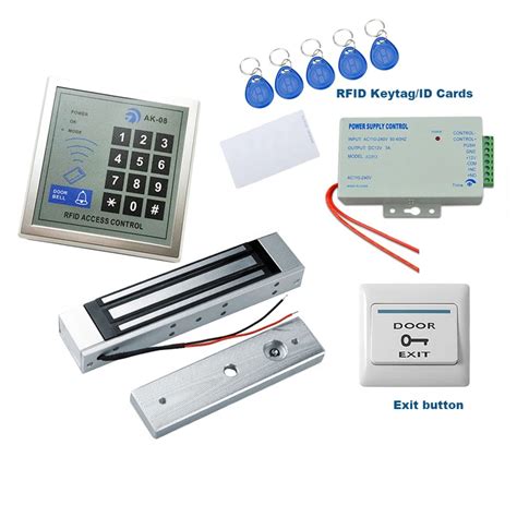 RFID Single/Double Door Access Control System Kit 180KG Electric Magnetic Lock RFID Controller ...