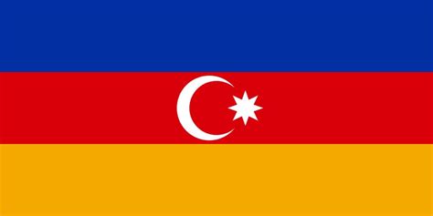 Flag of Azerbaijan with the colors of the flag of Armenia : vexillology