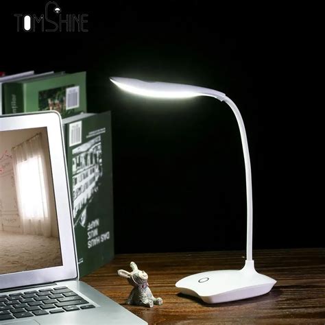 Ultralight Dimmable Eye Caring Desk Lamp White LED USB Rechargeable ...