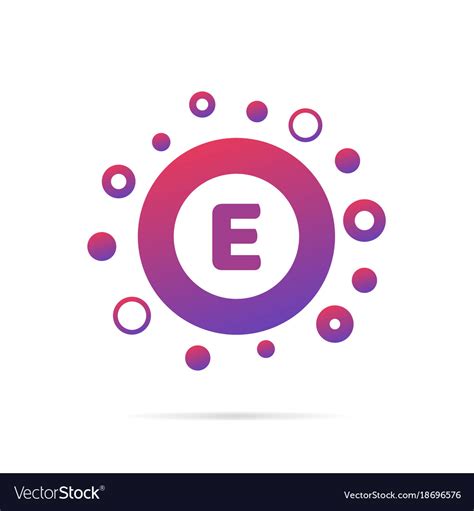 Dots and letter e logo in circle abstract Vector Image