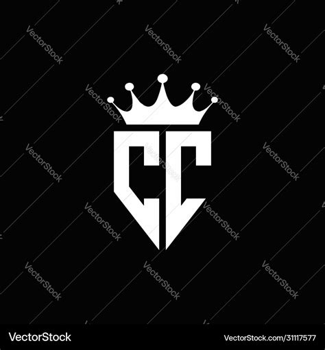 Cc logo monogram emblem style with crown shape Vector Image