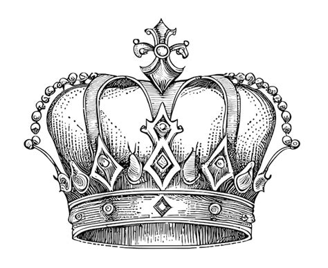 Premium Vector | Royal king crown hand drawn sketch vector illustration