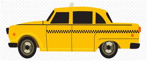 Vector Cartoon New York Taxi Cab Yellow Car HD PNG | Citypng