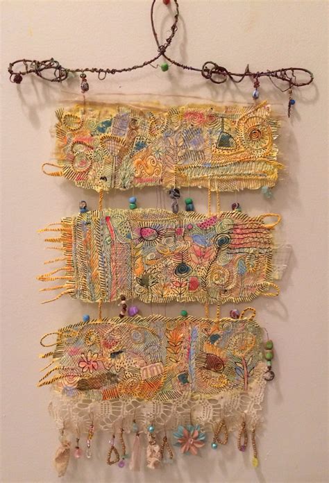 Pin by Susan Flynn on Slow stitching | Fabric ornaments, Fabric crafts, Textile art embroidery