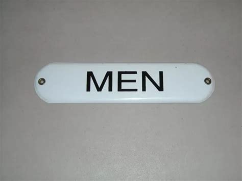 VINTAGE ENAMEL PORCELAIN Metal Men's Gas Station Restroom Sign $59.99 ...