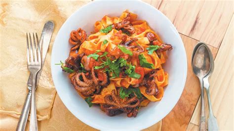 Slow cooked octopus in tomato sauce pasta recipe - The Community Leader ...