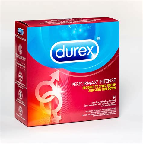 Durex Performax Intense Ultra-Fine, Ribbed and Dotted Condoms with Delay Lubricant - 24 Count ...