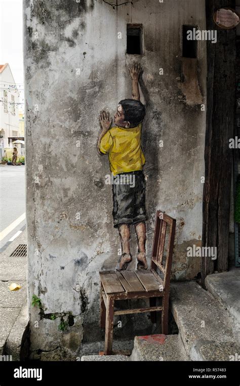 Georgetown, Penang, Malaysia - November 25, 2017: Famous street art ...