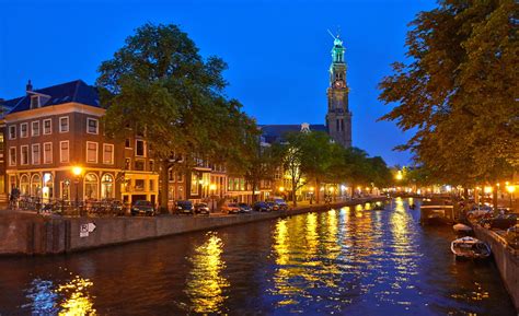 houses, Netherlands, Canal, Street, Lights, Amsterdam, Cities ...