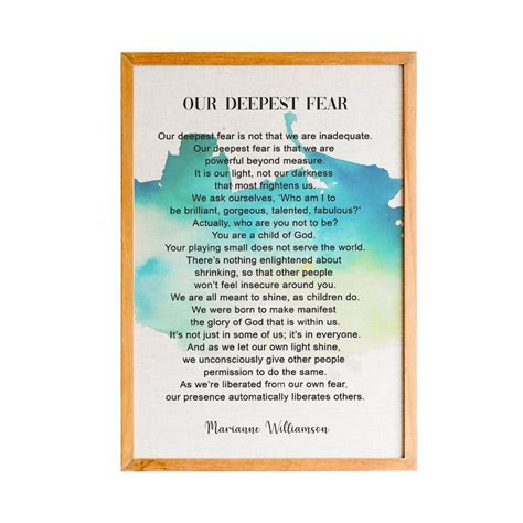 Our Deepest Fear Print, Our Deepest Fear Poem by American Poet ...