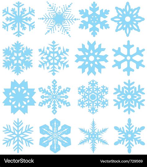 Snowflake silhouettes Royalty Free Vector Image