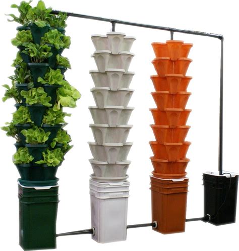 Amazon.com: Large 5 Tier Vertical Garden Tower - 5 Black Stackable ...