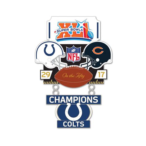 Super Bowl XLI (41) Colts vs. Bears Champion Lapel Pin - Sunset Key Chains