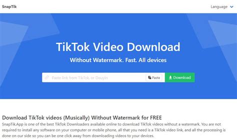 Tiktok Downloader - Download Video tiktok Without Watermark - SnapTik