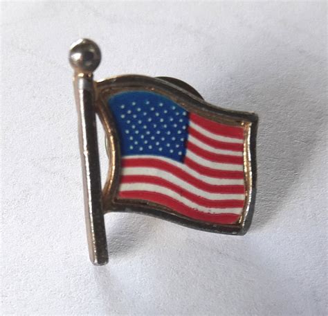 Vintage Flag Enamel Lapel Pin - Etsy