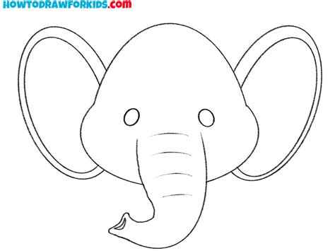 How to Draw an Elephant Face - Easy Drawing Tutorial For Kids