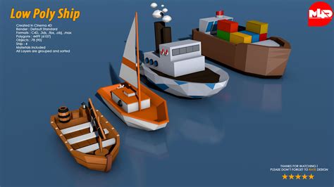 3D asset Low Poly Ship Pack | CGTrader