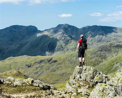 Overlooking the top of England. Scafell Pike and Scafell from Crinkle ...