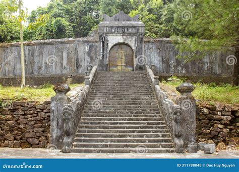 Wall Citadel and Entrance Gate of the Tomb of Thieu Tri Emperor in Hue ...