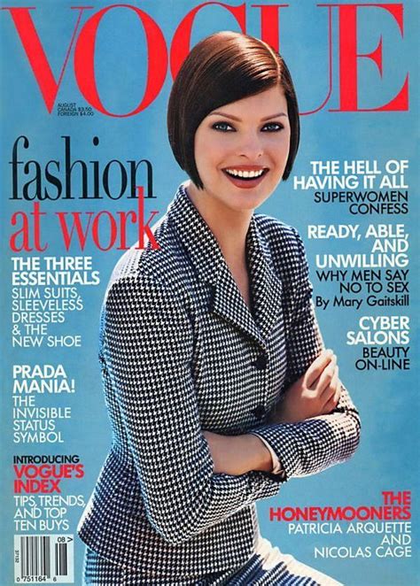 Linda Evangelista for Vogue US August 1995 | Magazine Covers | Pinterest | Linda Evangelista ...