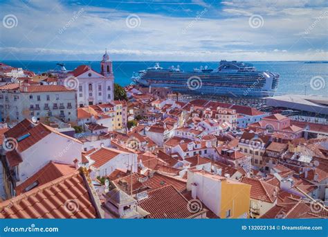 Top View of Lisbon with Blue Sky Editorial Stock Image - Image of light, europe: 132022134