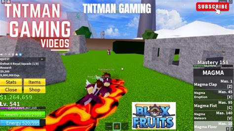 Roblox Blox Fruits Grinding With Magma Fruit - YouTube