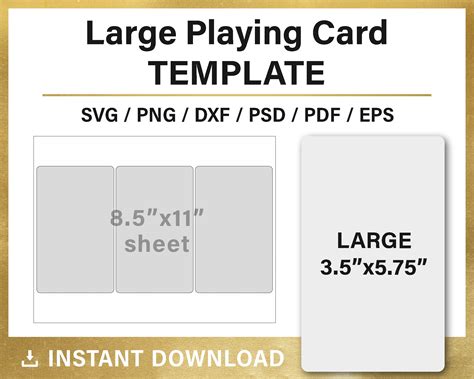 Playing Card Template BUNDLE 5 Sizes BLANK Template Svg - Etsy